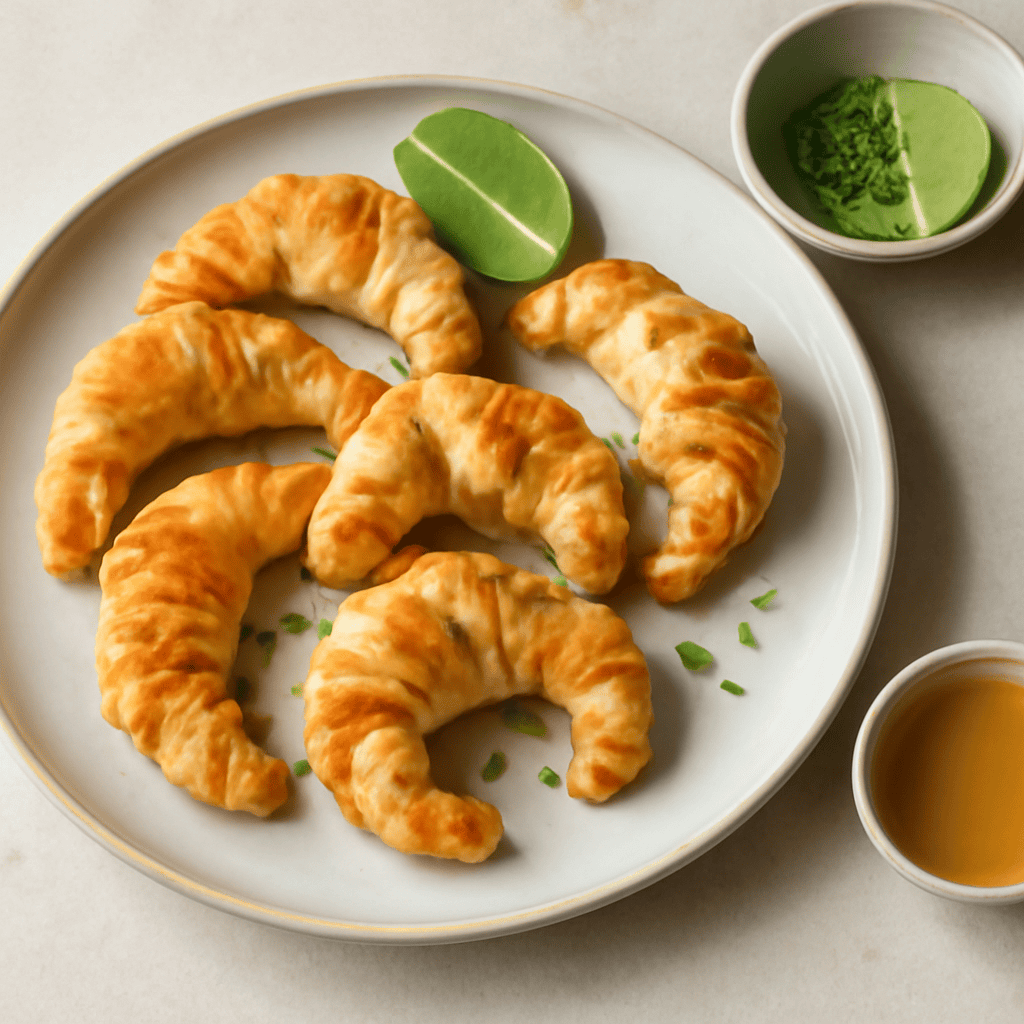Cornettini di Sfoglia con Mazzancolle al lime