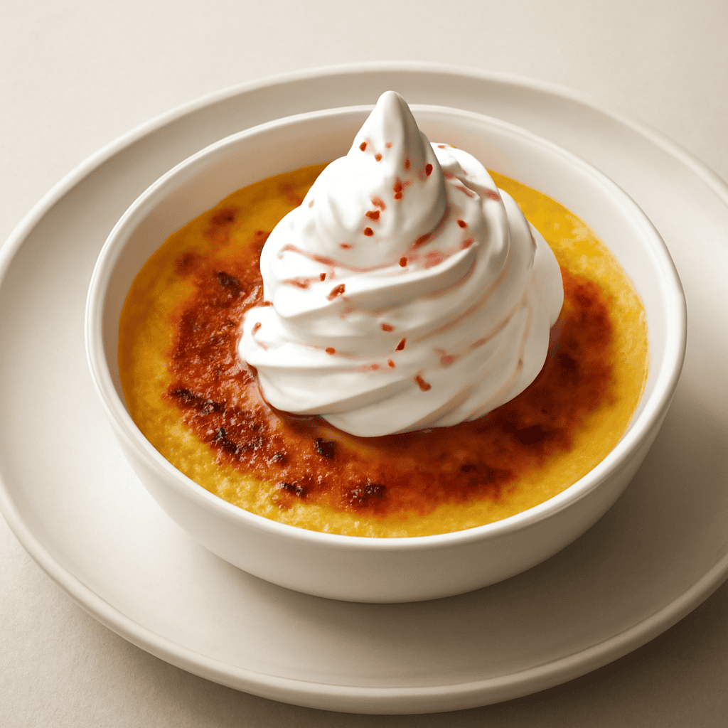 Crema catalana Al Pepe Rosa con meringa all’italiana