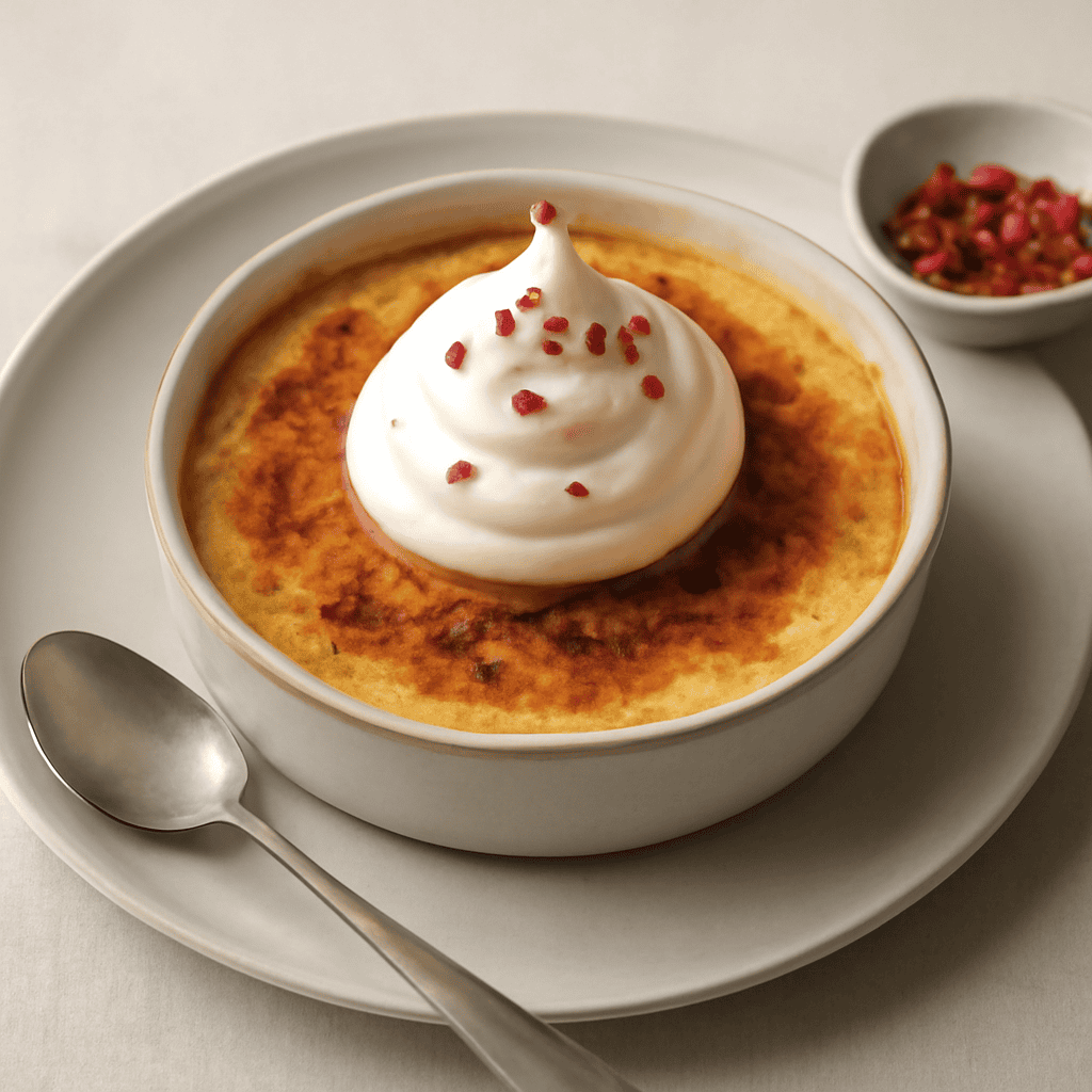 Crema Catalana Al Pepe rosa con meringa all’italiana
