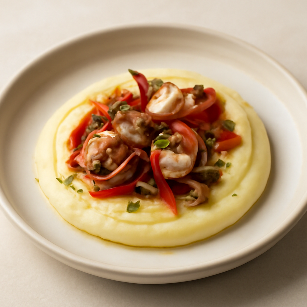 CREMA DI PATATE CON SEPPIOLINE E PEPERONI