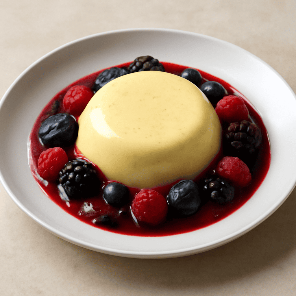 Crema inglese su letto di frutti di bosco