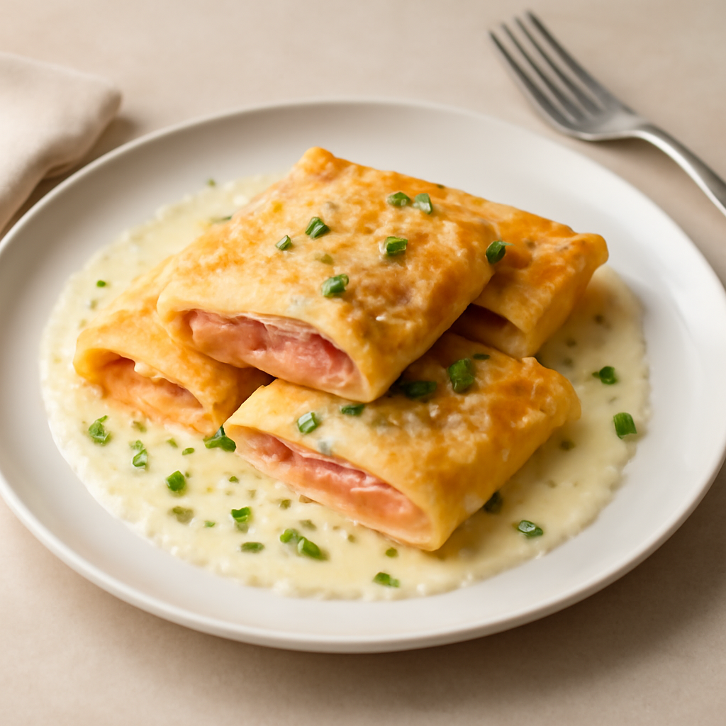 Crespelle ripiene di prosciutto cotto e formaggi