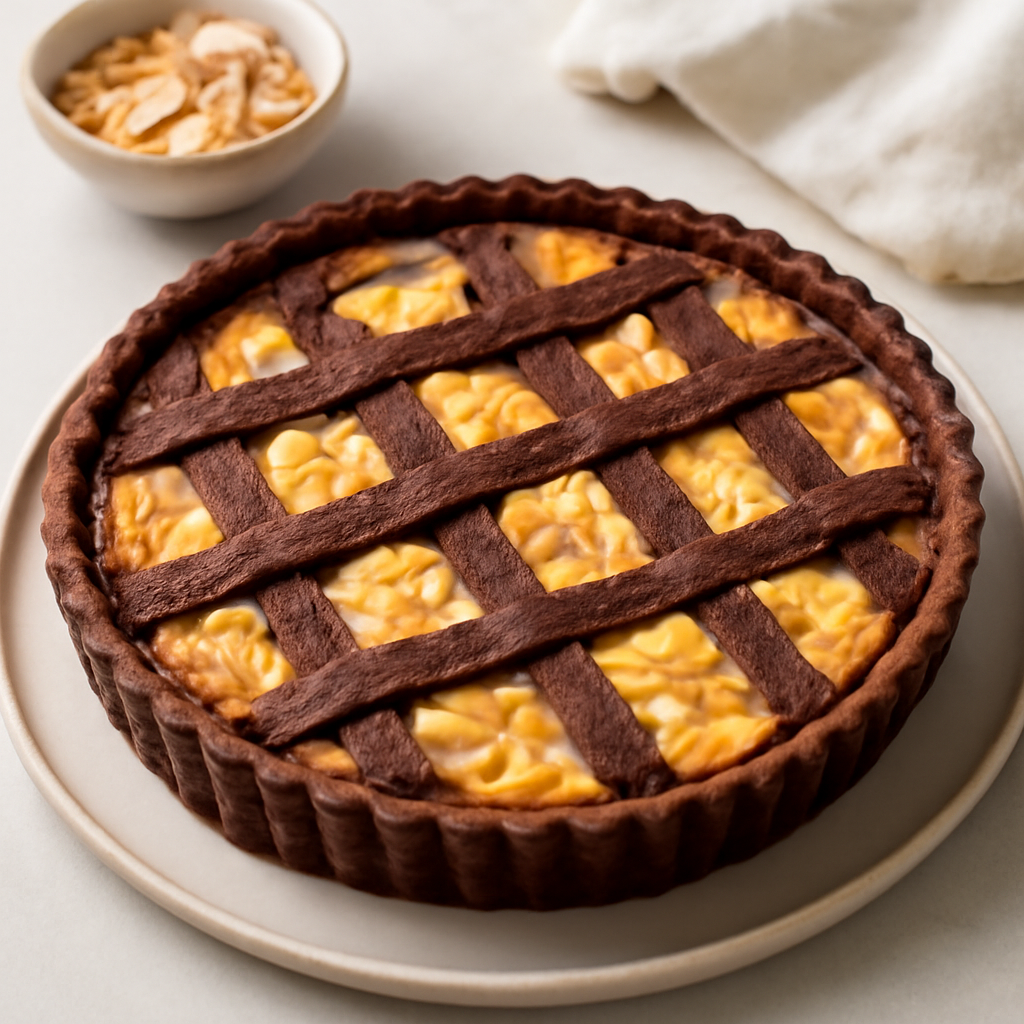 CROSTATA AL CACAO E CREMA AL FORNO