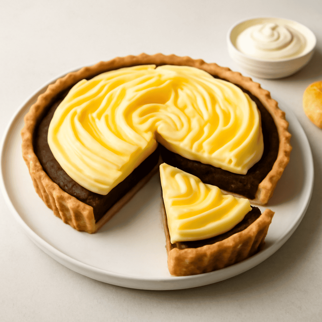 Crostata al cioccolato fondente con crema all’arancia