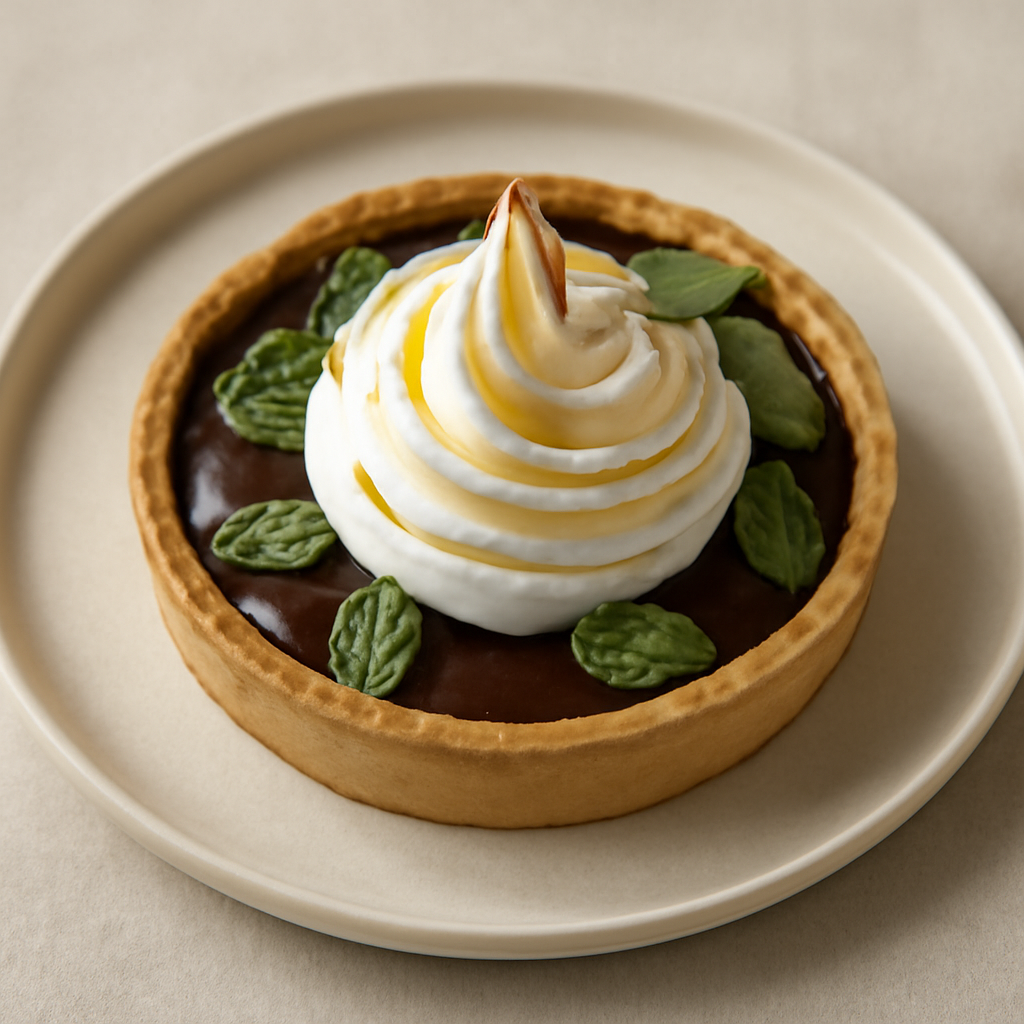CROSTATA AL CIOCCOLATO MENTA E MIELE CON MERINGA ITALIANA
