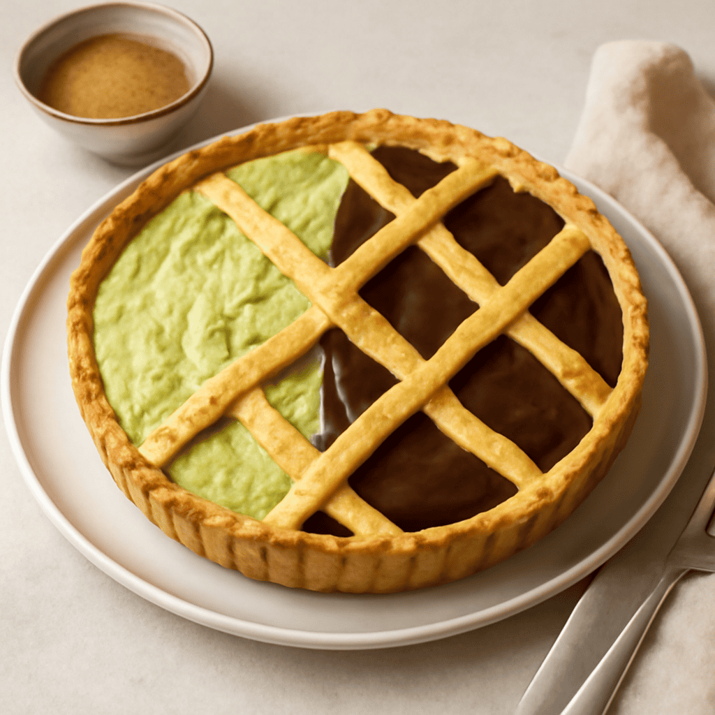 CROSTATA BICOLORE AVOCADO E CIOCCOLATO