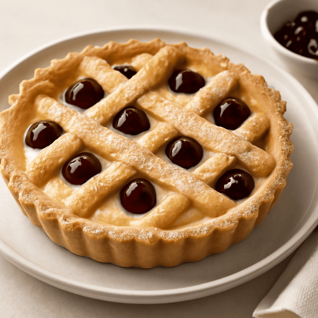 Crostata con crema al limoncello e amarene
