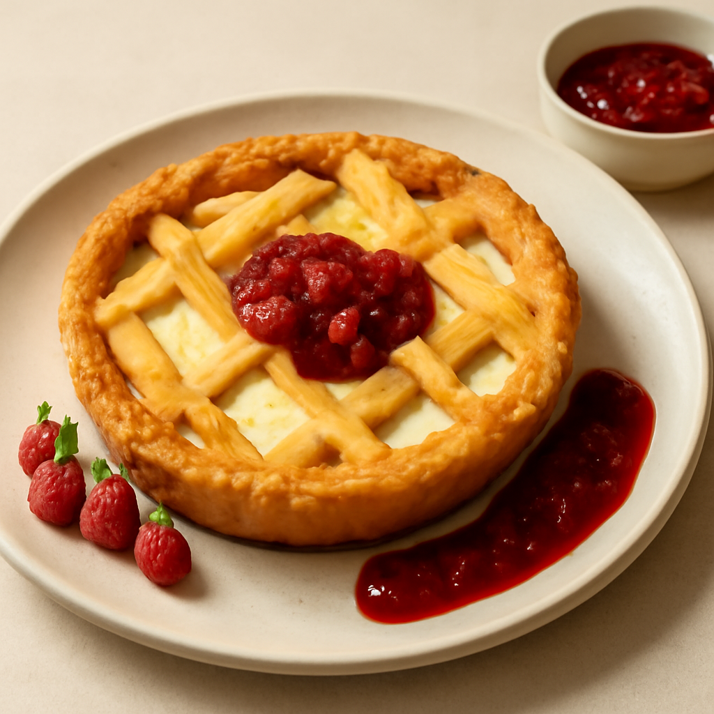 CROSTATA CON RICOTTA ALLA GENZIANA E CONFETTURA DI FRAGOLINE DI BOSCO