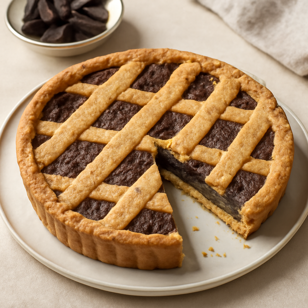 Crostata frangipane all’olio extravergine d’oliva e cioccolato