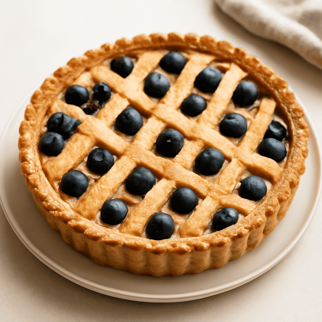 Crostata sablè con ripieno frangipane mandorle e mirtilli