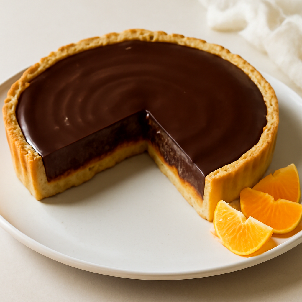 Crostata sacher mandarini e cioccolato