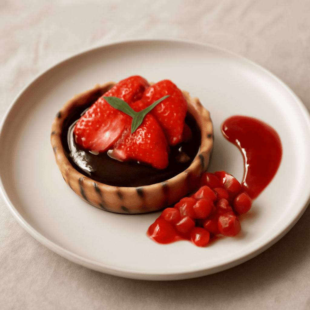 Crostatina con crema al cioccolato e fragole