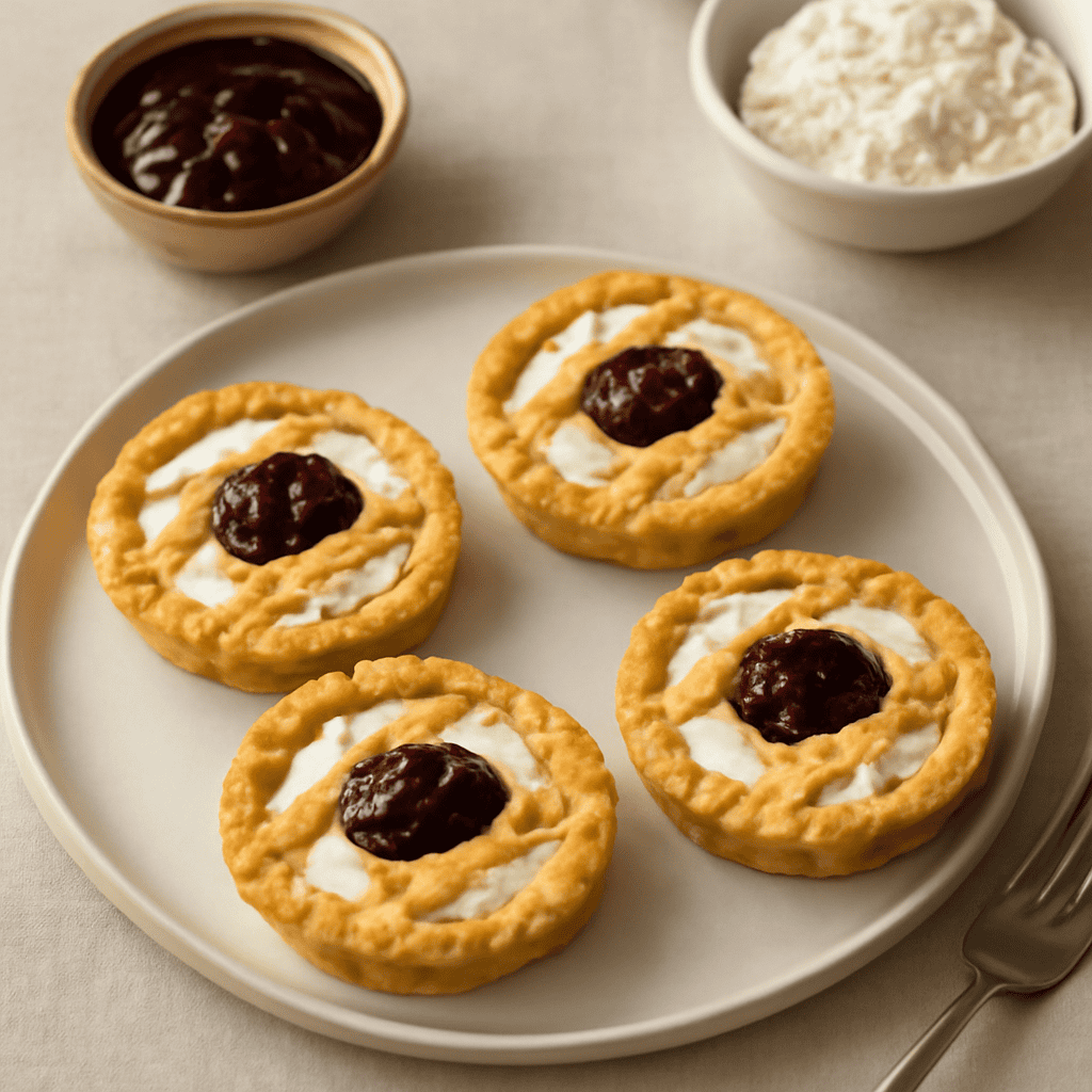 Crostatine con ricotta e confettura di amarene