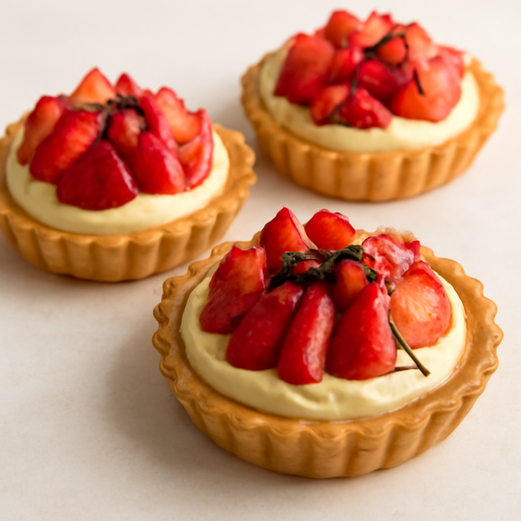 Crostatine di fragole con crema mousseline