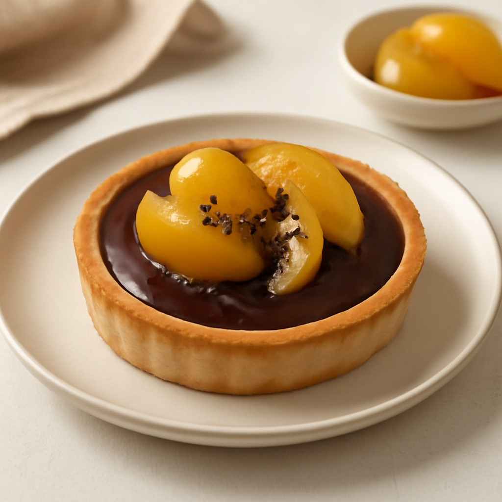 Crostatine pesche e cioccolato