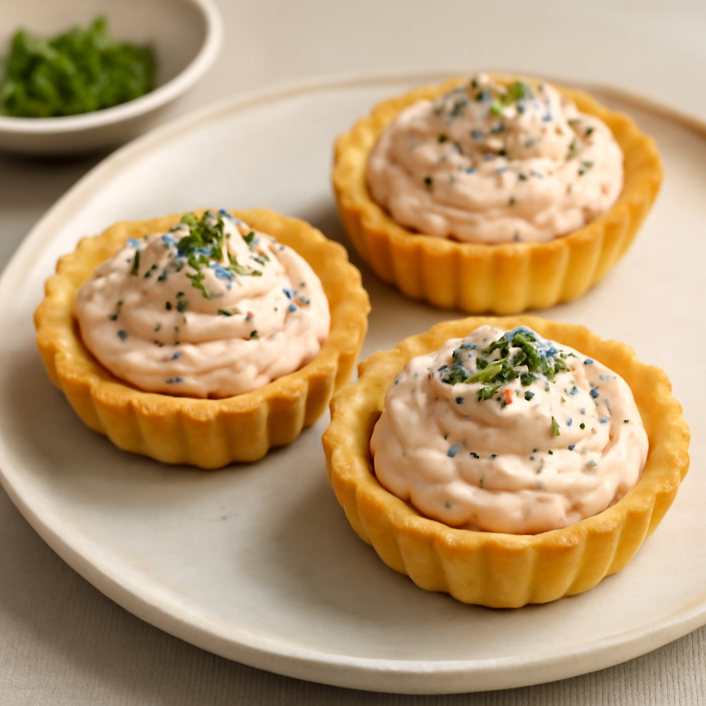 Crostatine salate con crema al prosciutto cotto