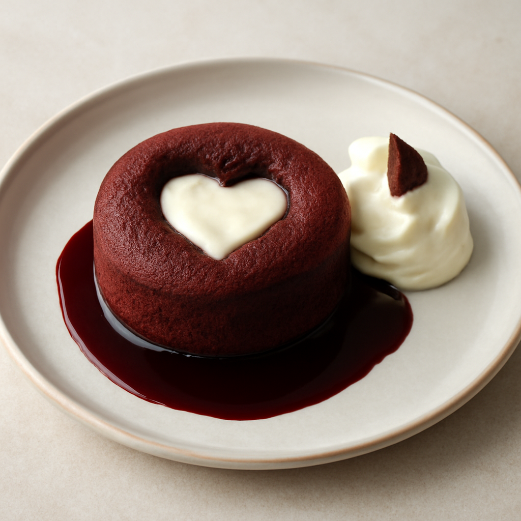 Cuore caldo al vino rosso e cream cheese