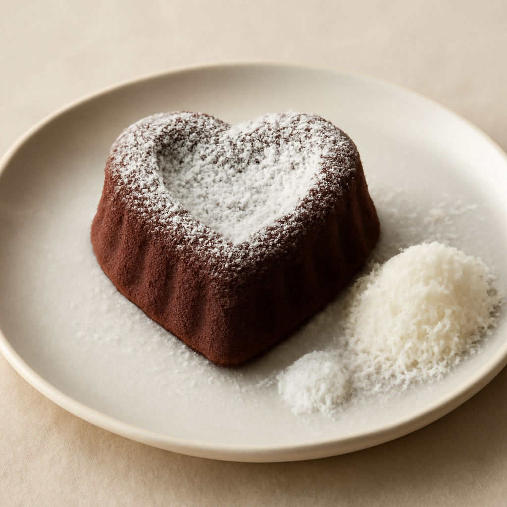Cuore di cioccolato fondente e cocco