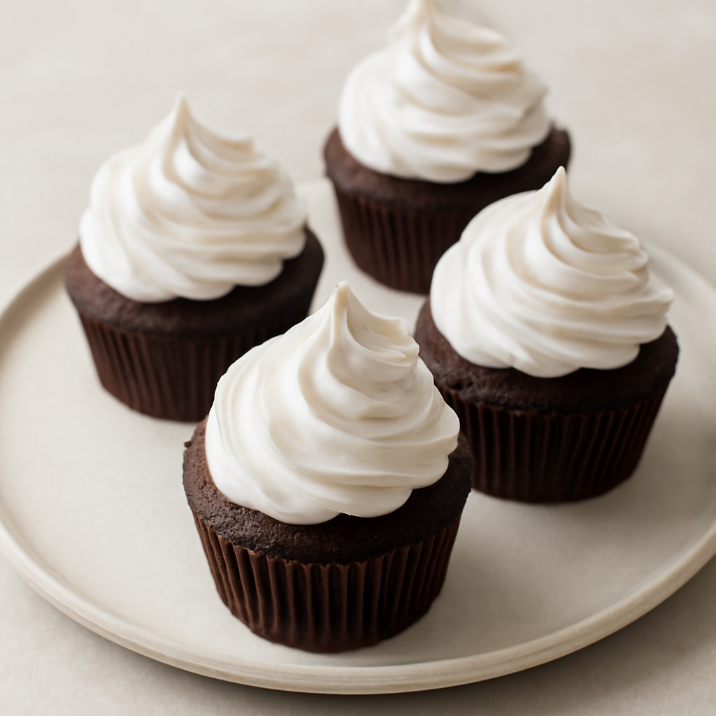 Cup cakes al cacao con meringa