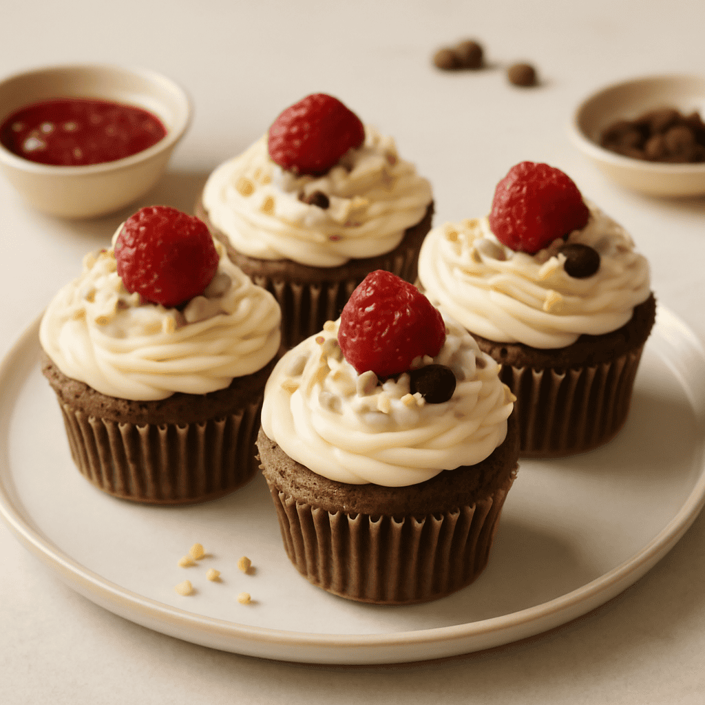 Cupcakes al caffè e lampone con crema al mascarpone