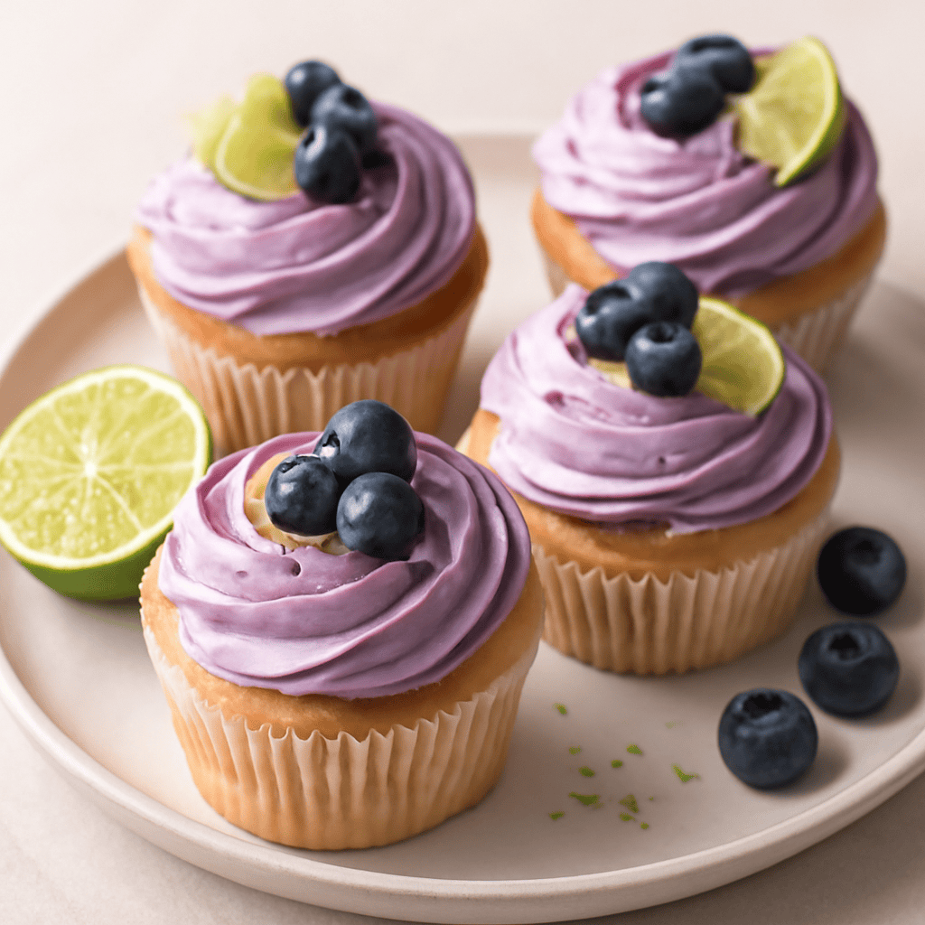 Cupcakes al lime e mirtilli