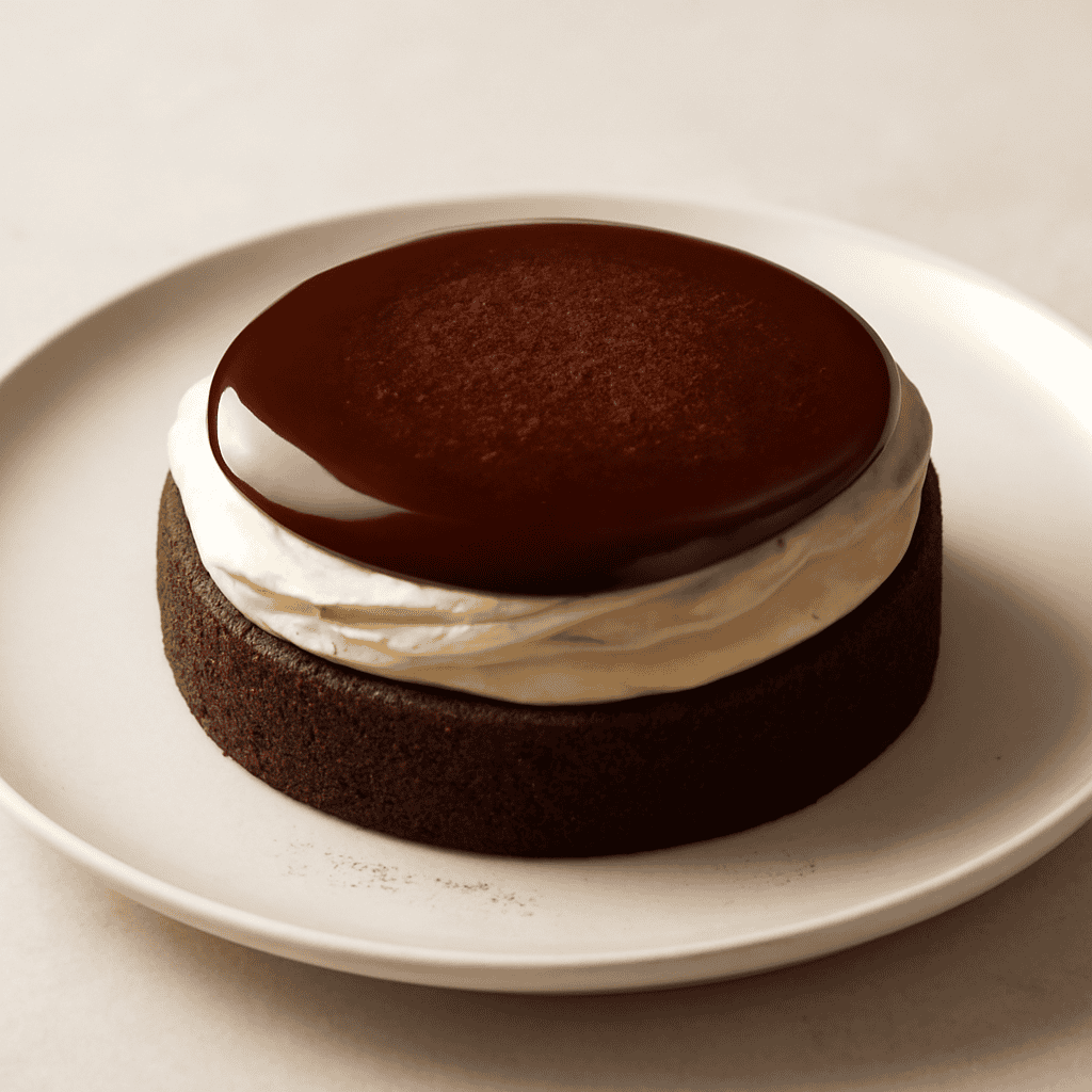 disco di pan di spagna al cacao con crema al caffè