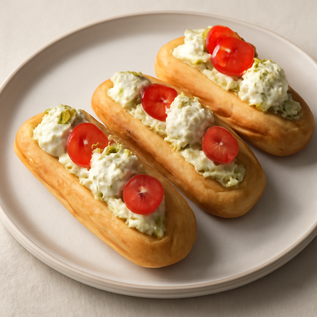 Éclairs con crema di ricotta, gorgonzola e pistacchi