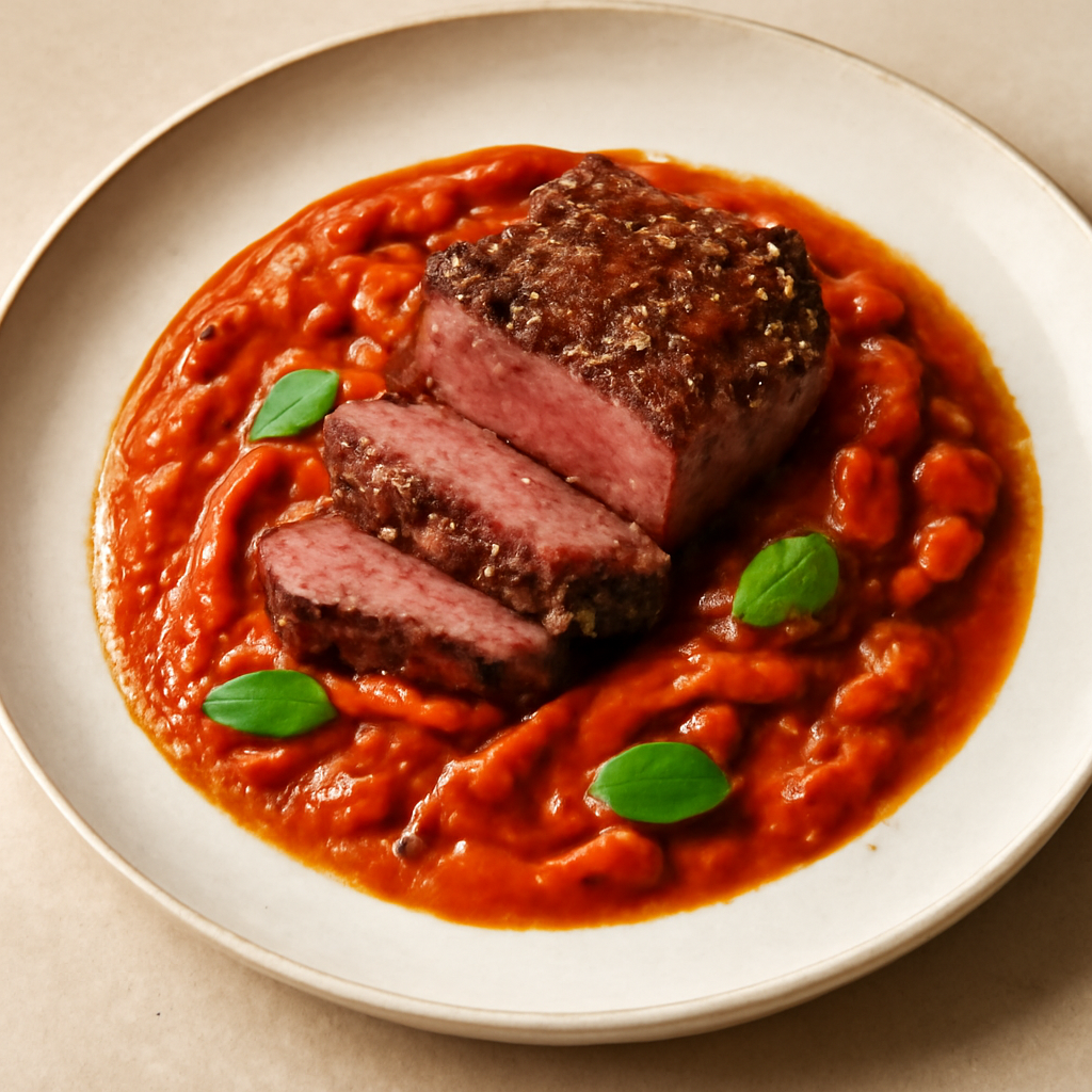 ENTRECOTE IN SALSA DI PEPERONI