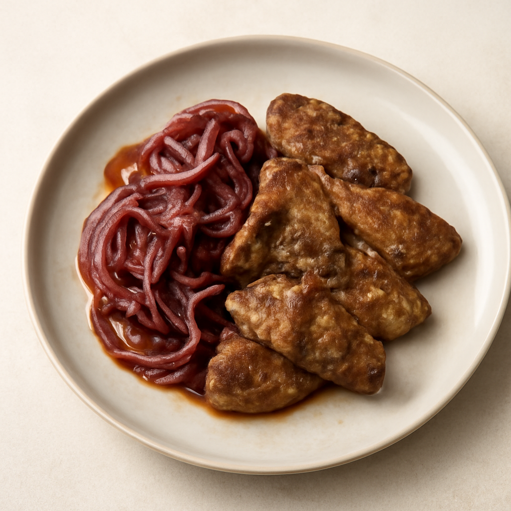 Fegato con cipolle rosse in agrodolce