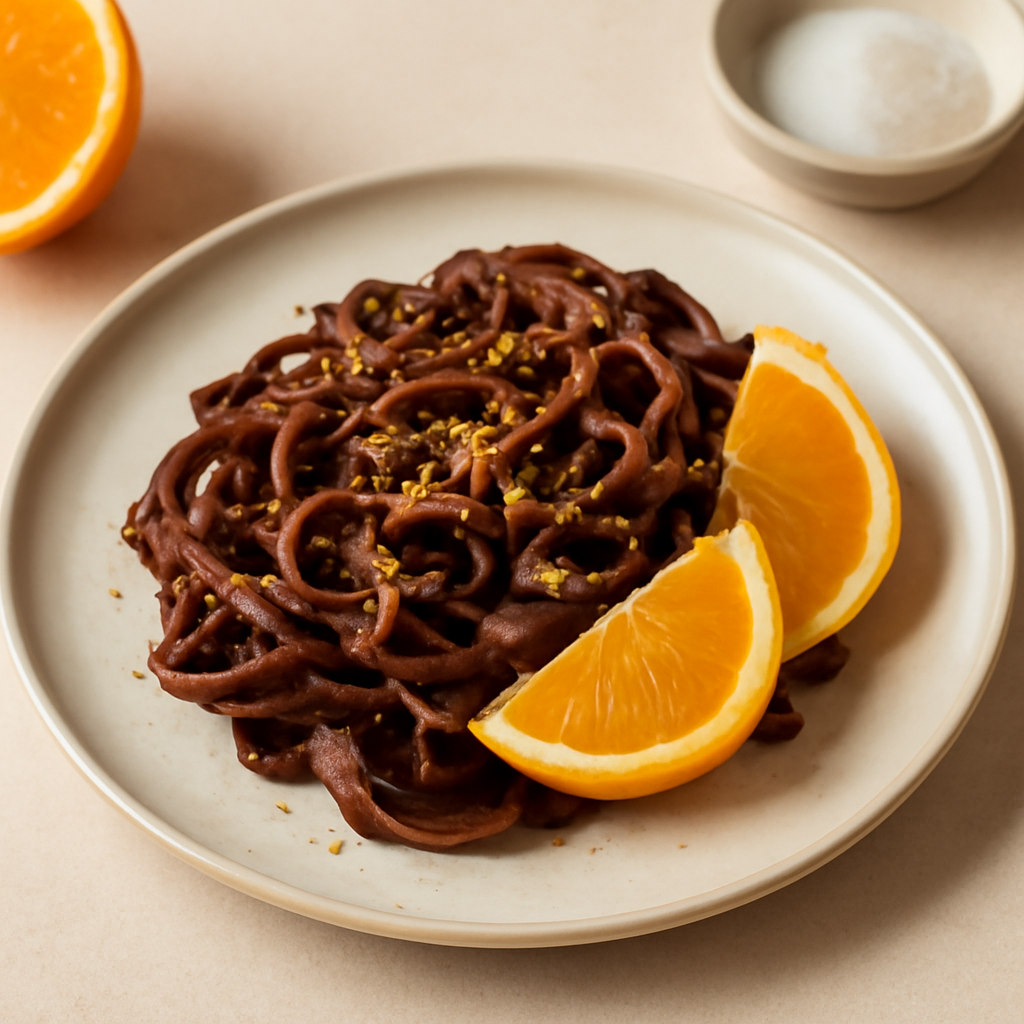 Fettuccine al cioccolato e arancia