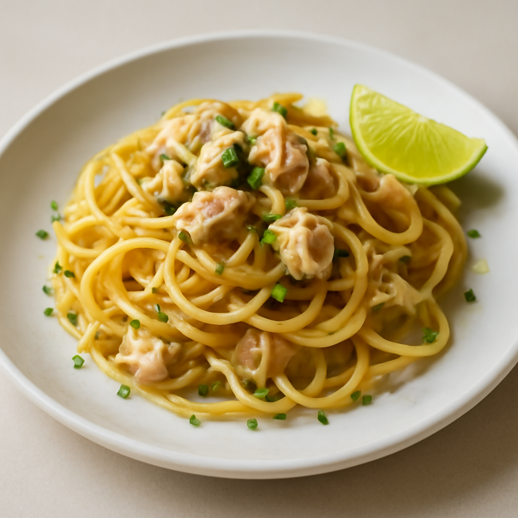 Fettuccine al profumo di lime e limone con ragù bianco di pesce