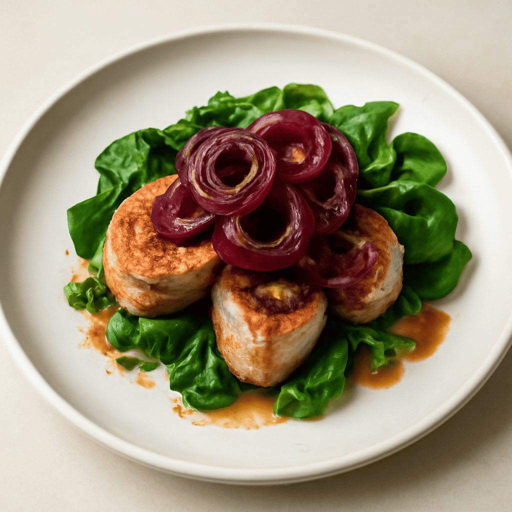 Filetto di maiale con cipolle caramellate