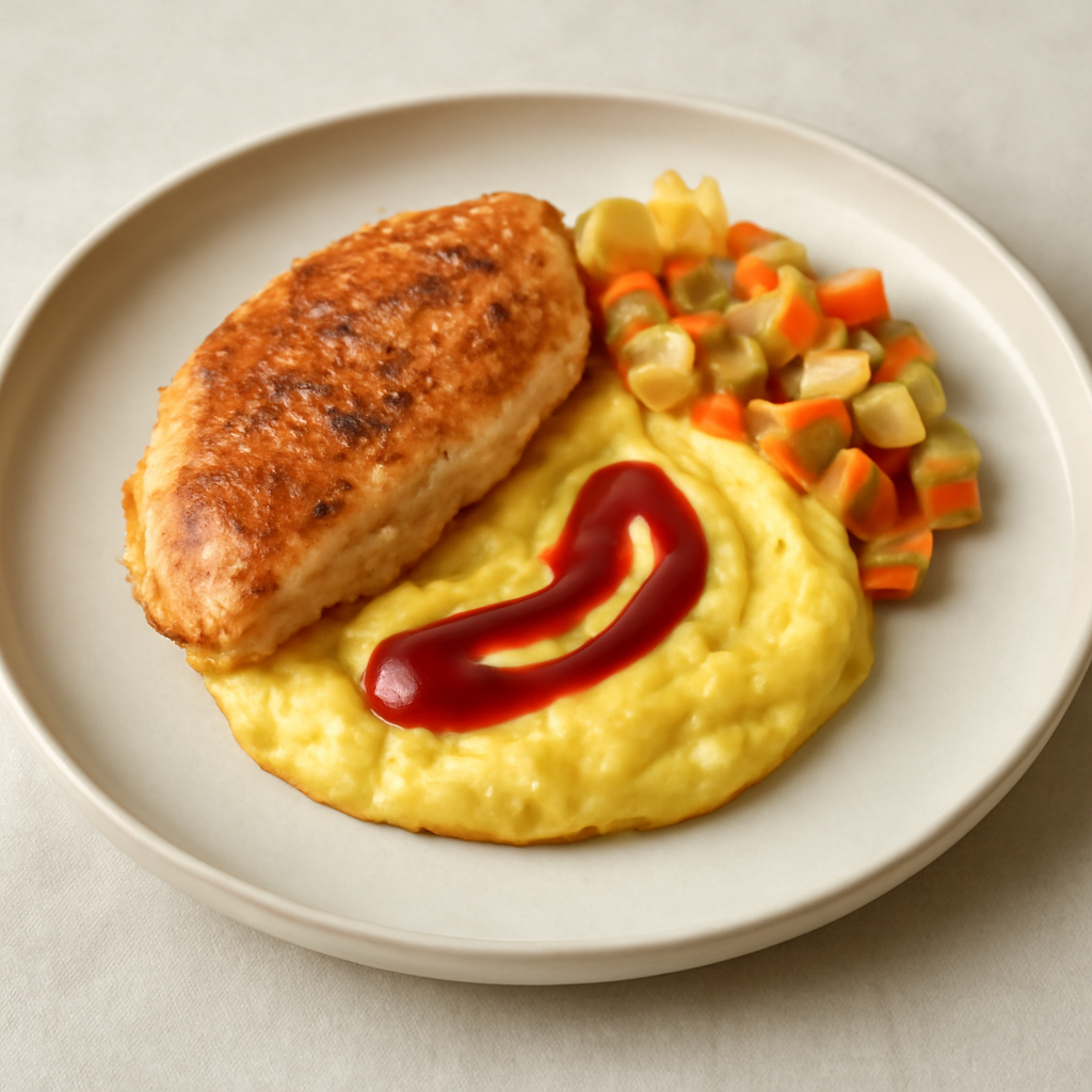 Filetto di pollo su letto di polenta