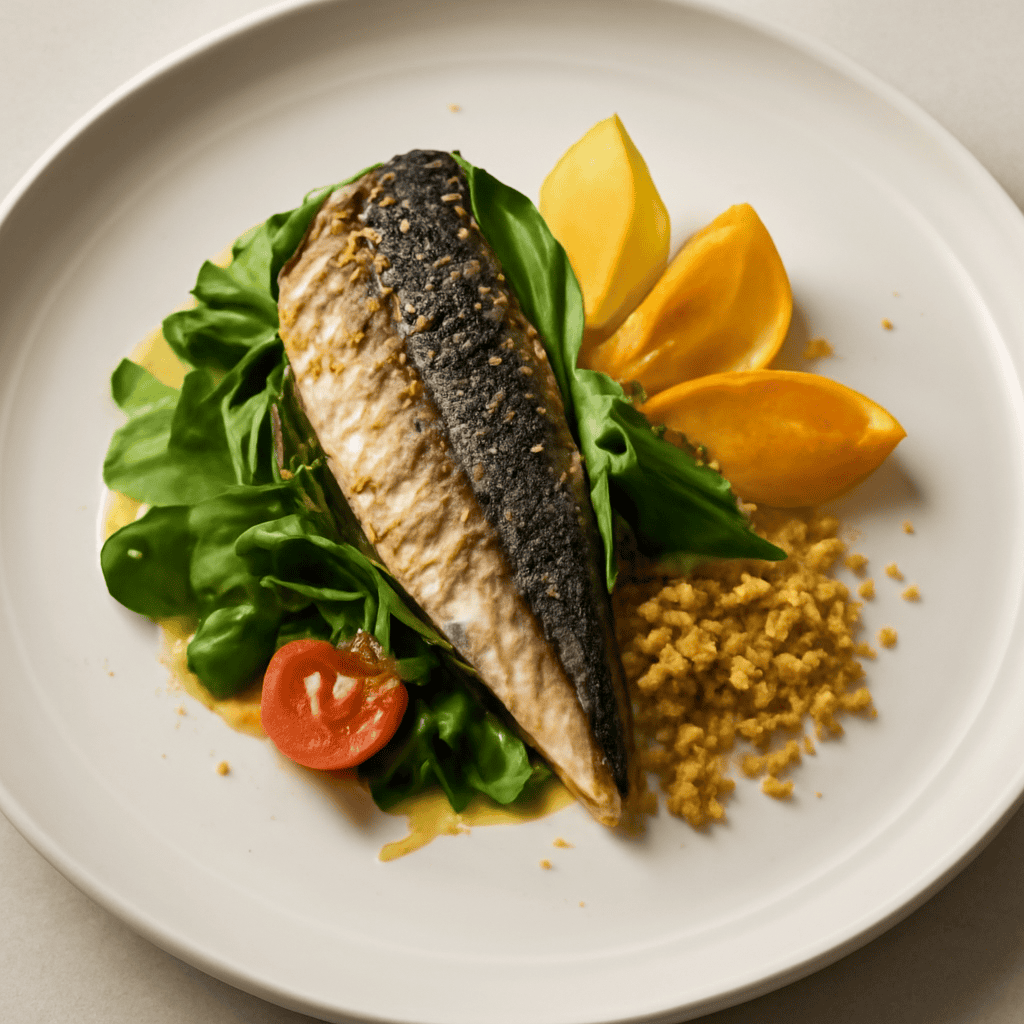 FILETTO DI SGOMBRO AGLI AGRUMI CON CRUMBLE CROCCANTE