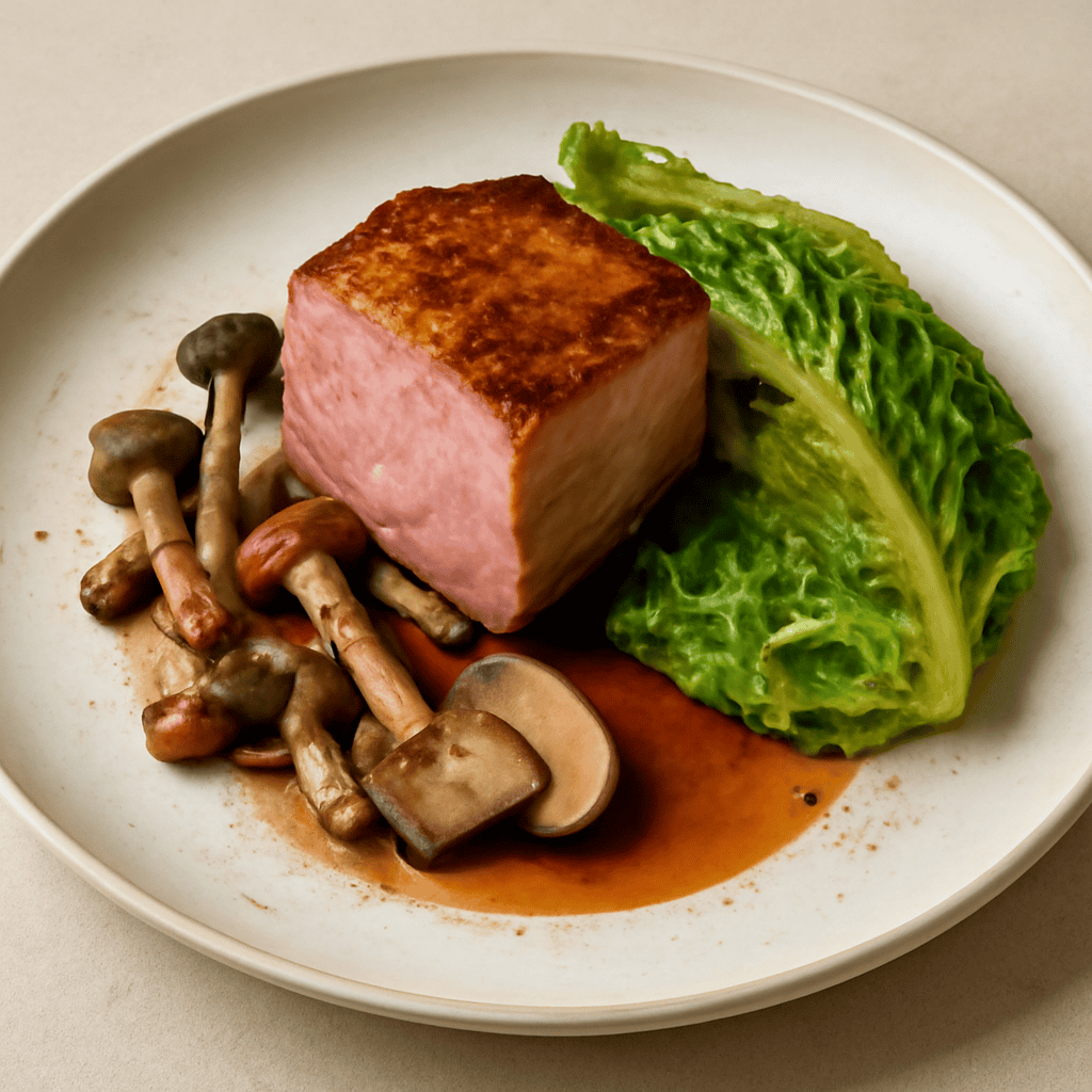 Filetto maiale con verza nel sottobosco