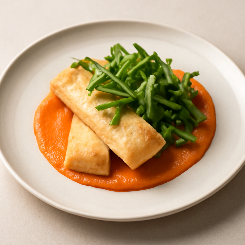 Finger alla crema di peperoni e rucola