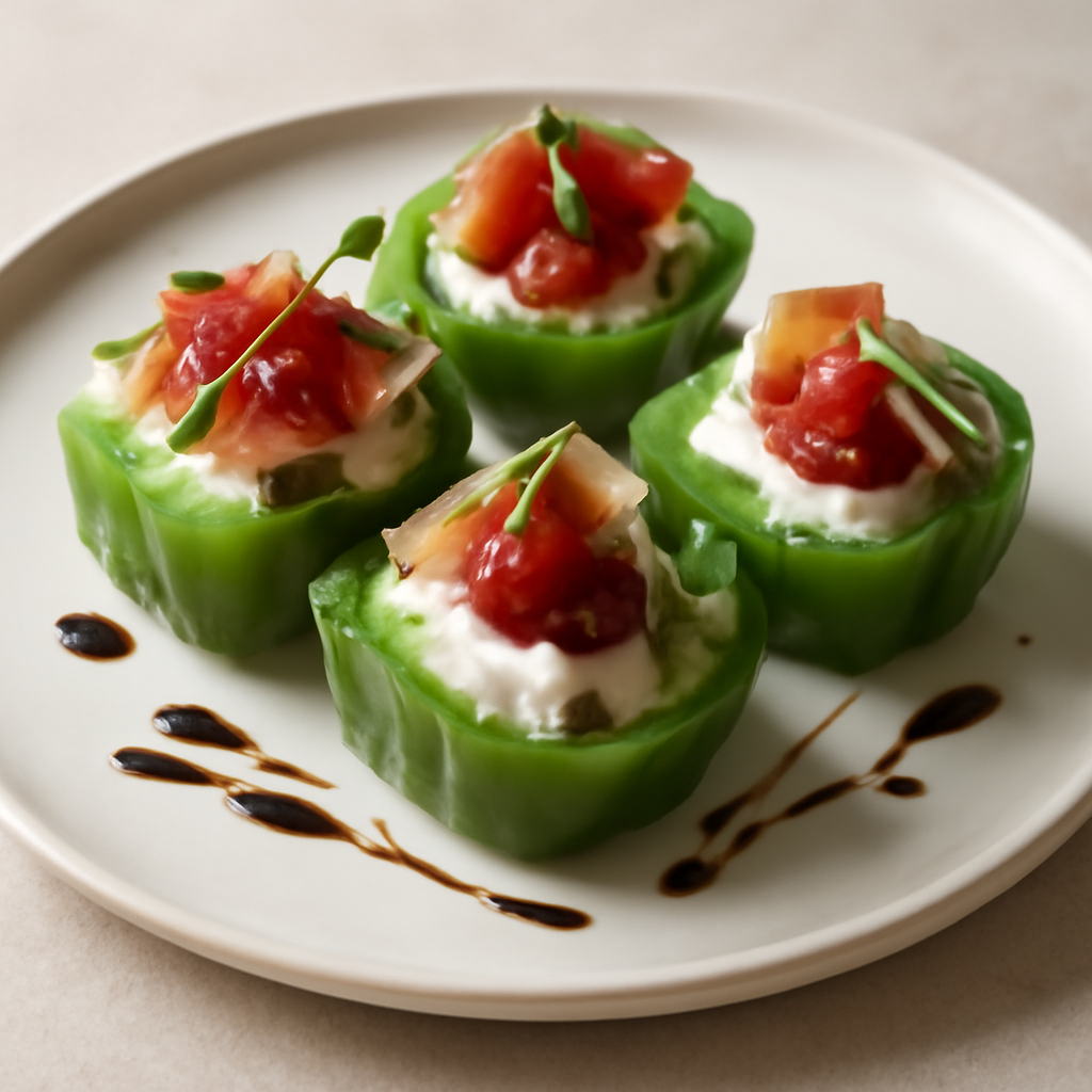 Fingerfood – Cocktail di Robiola al Prosciutto in Peperone verde