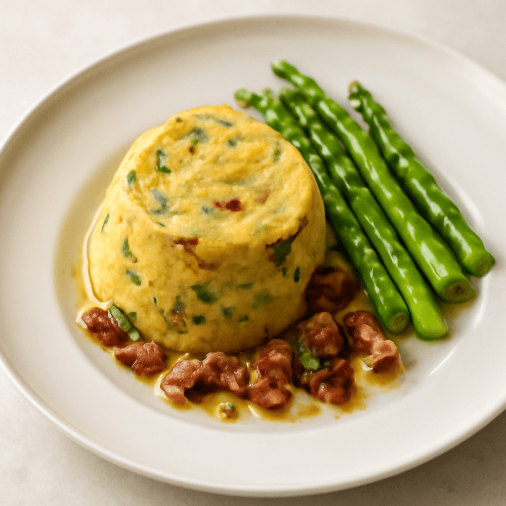 Flan di asparagi e pancetta