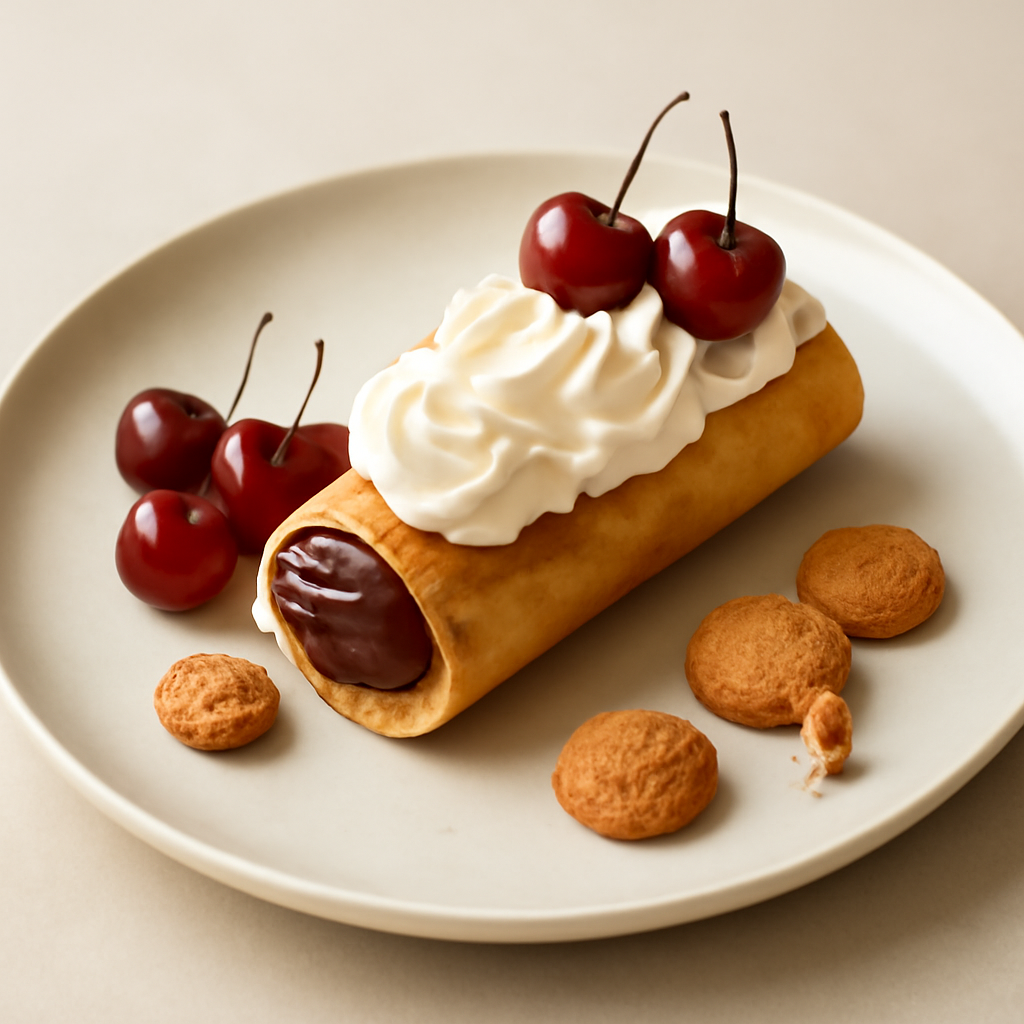 Flute con ganache, ciliegie e amaretti