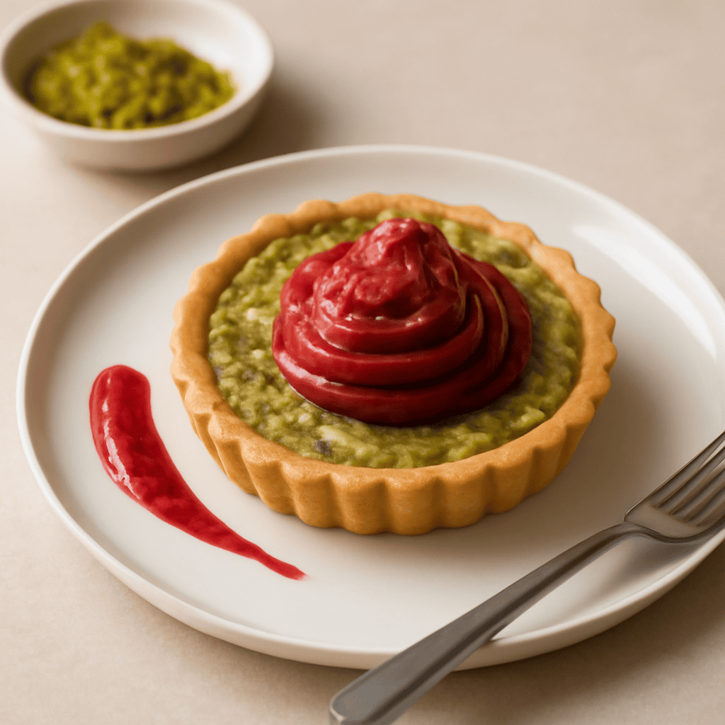 FRANGIPANE AL PISTACCHIO CON CREMA AI LAMPONI