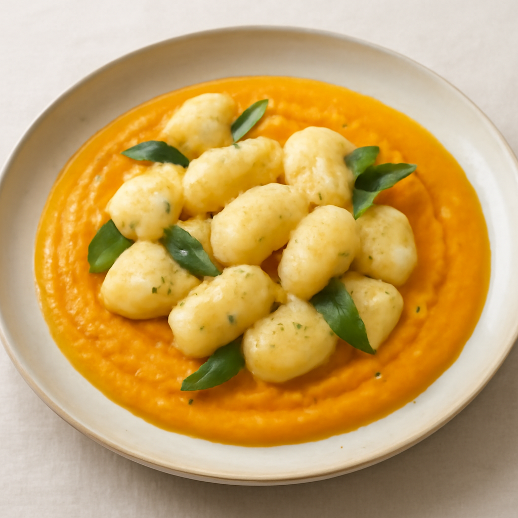 Gnocchi di semolino con vellutata di zucca