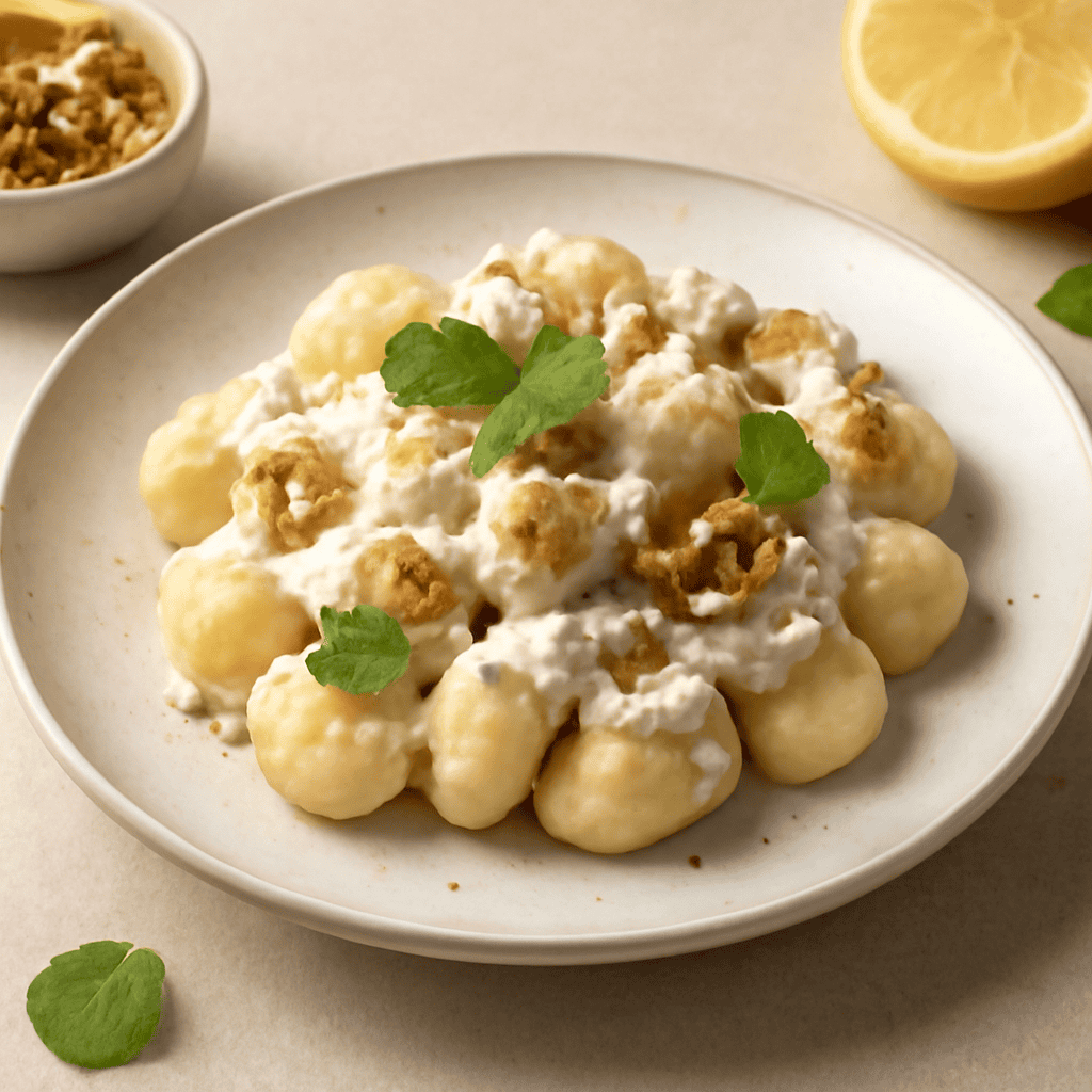 Gnocchi Ricotta Noci Limone e mentuccia