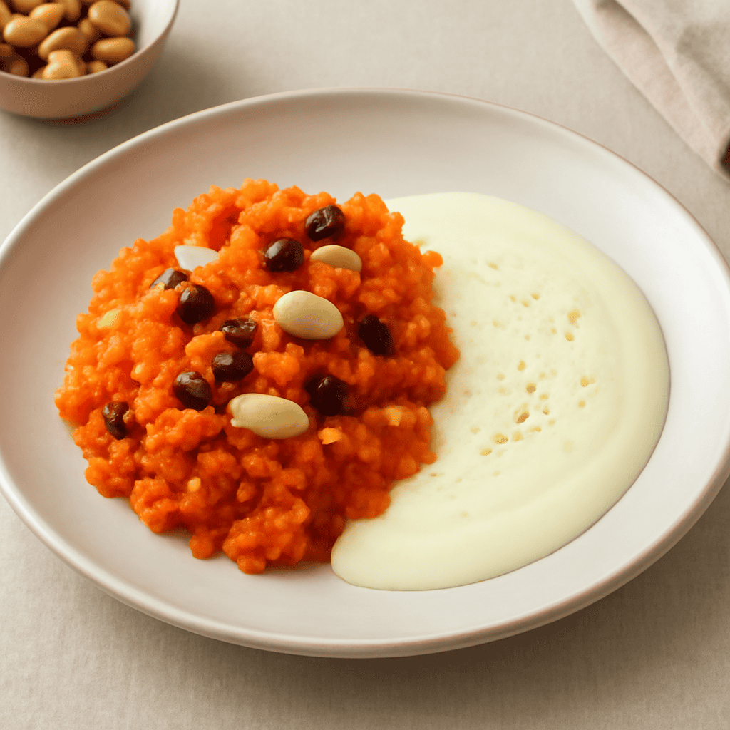 Halwa di Carote e frutta secca con cremina al latte
