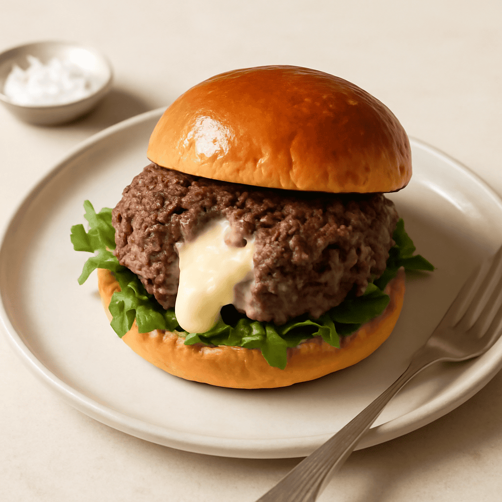 Hamburger con cuore cremoso al parmigiano