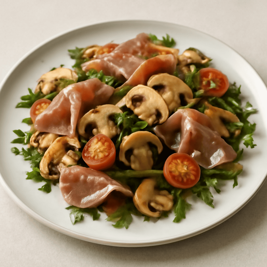 insalata di fughi prosciutto e pomodorini