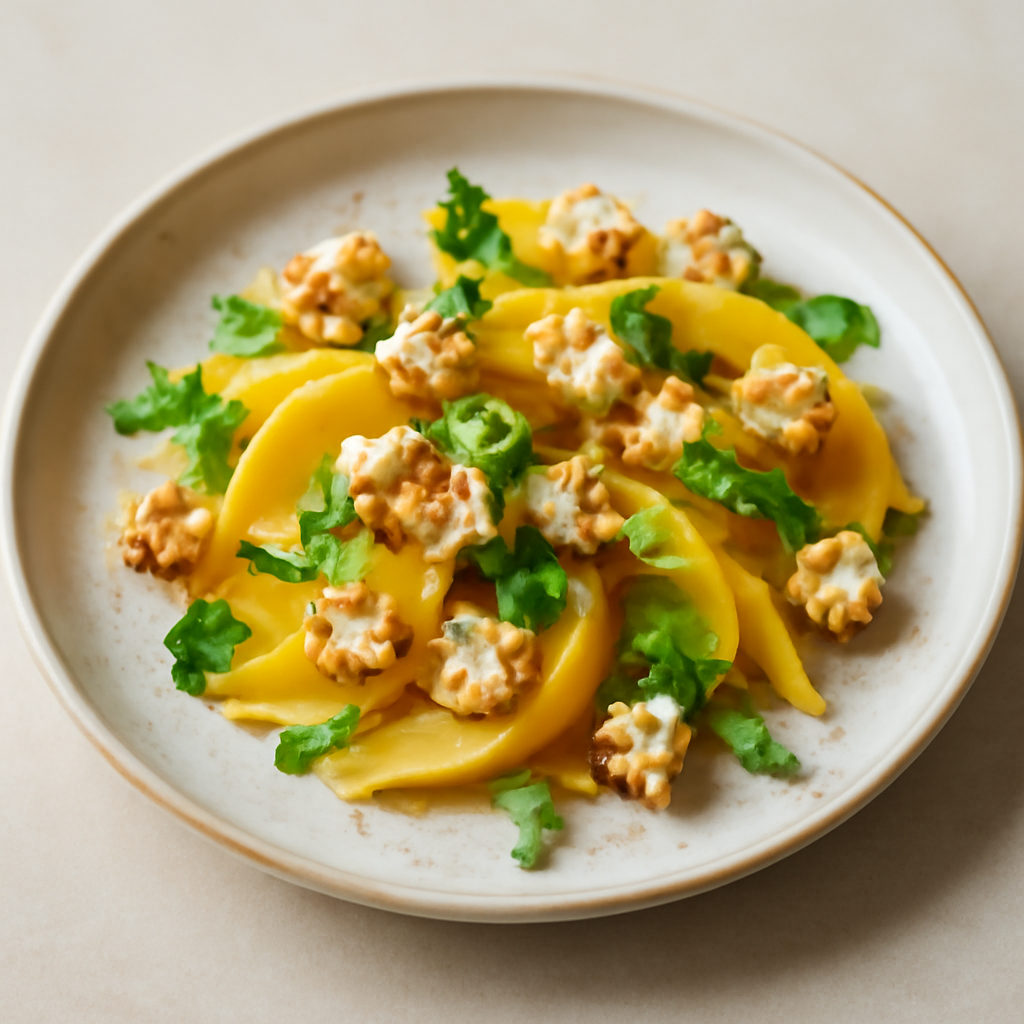 Insalata di mango con popcorn