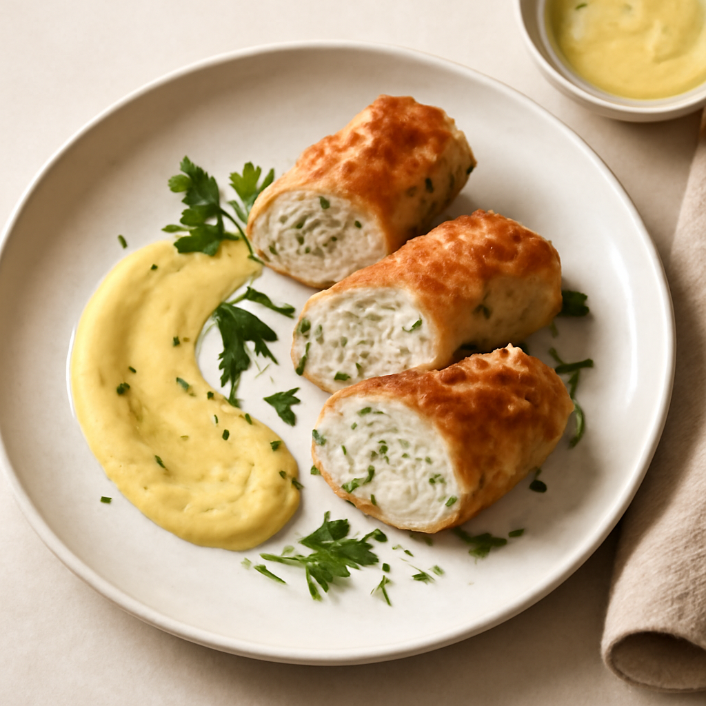 involtini di petto di pollo con salsa maionese al curry