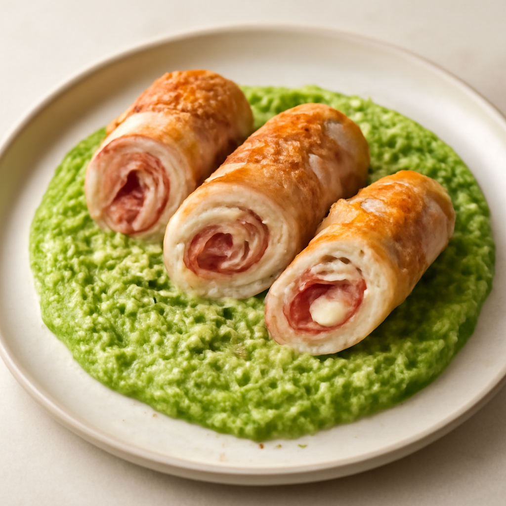 Involtini di pollo su crema di zucchine al cardamomo