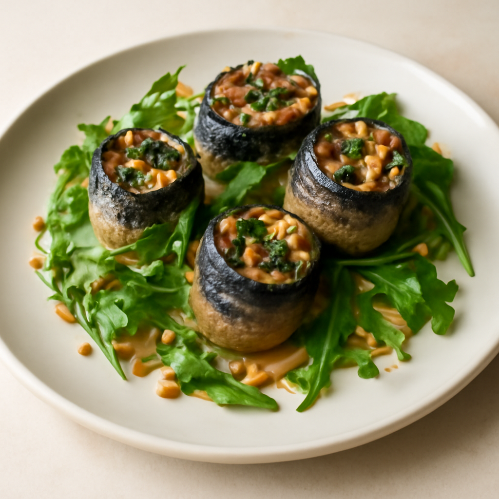 Involtini di sarde con pinoli e rucola