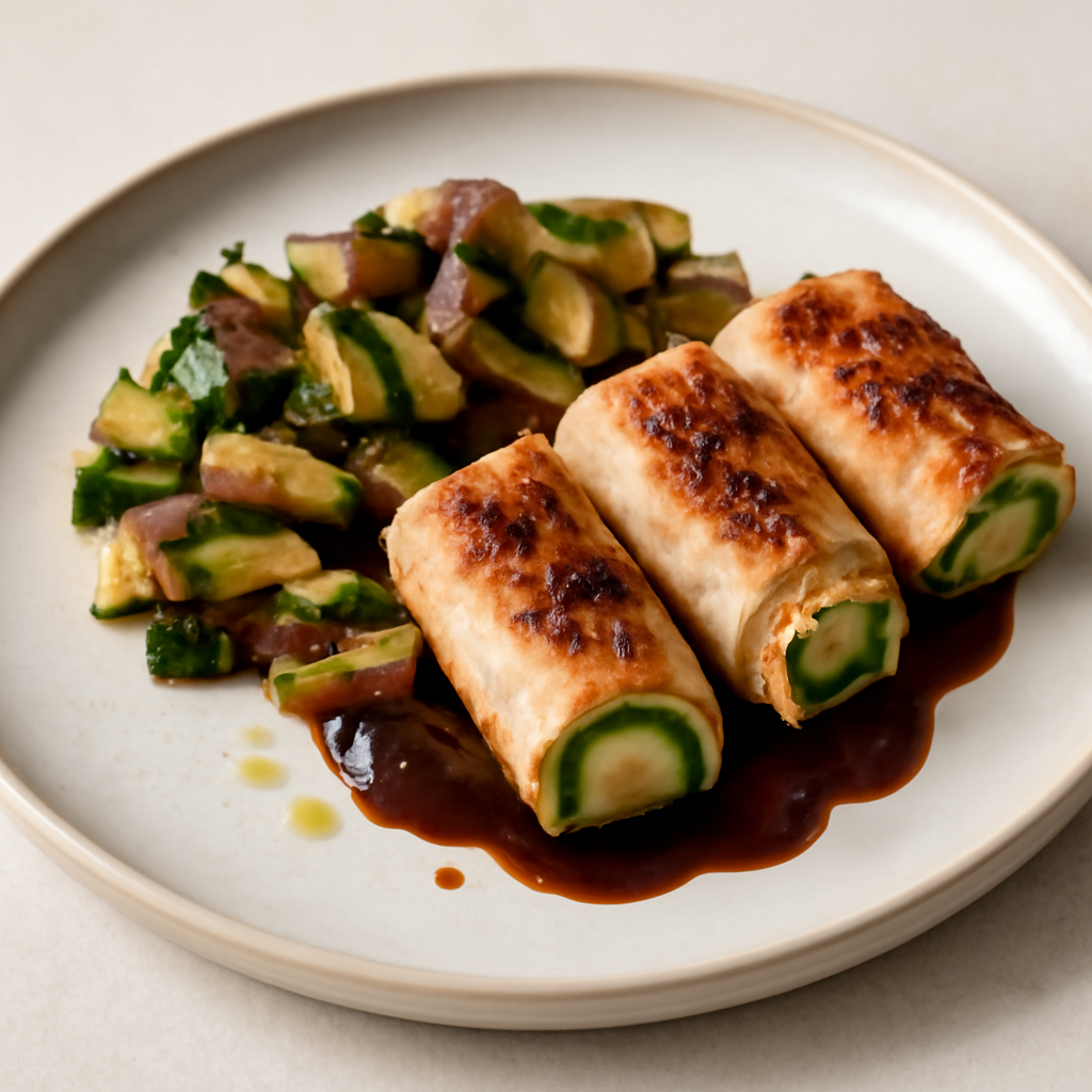 Involtini di tacchino e zucchine saltate, al profumo di black barbecue